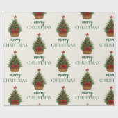 Elegant Christmas Tree – Red Ribbon  Geschenkpapier (Flach)