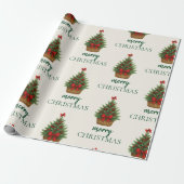 Elegant Christmas Tree – Red Ribbon  Geschenkpapier (Ungerollt)
