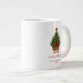 Elegant Christmas Tree – Red Ribbon  Jumbo-Tasse (Vorderseite Rechts)