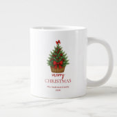 Elegant Christmas Tree – Red Ribbon Jumbo-Tasse (Rechts)