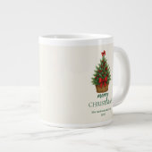 Elegant Christmas Tree – Red Ribbon  Jumbo-Tasse (Vorderseite Rechts)