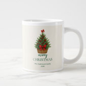 Elegant Christmas Tree – Red Ribbon Jumbo-Tasse (Rechts)