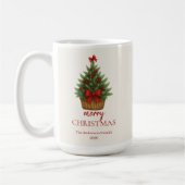 Elegant Christmas Tree – Red Ribbon  Kaffeetasse (Links)