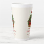 Elegant Christmas Tree – Red Ribbon Milchtasse (Vorderseite)