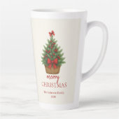 Elegant Christmas Tree – Red Ribbon  Milchtasse (Rechts)