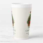 Elegant Christmas Tree – Red Ribbon Milchtasse (Vorderseite)