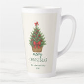 Elegant Christmas Tree – Red Ribbon  Milchtasse (Rechts)