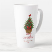 Elegant Christmas Tree – Red Ribbon  Milchtasse (Rechte Ecke)