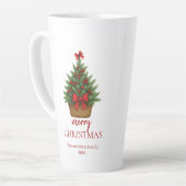 Elegant Christmas Tree – Red Ribbon  Milchtasse (Linke Ecke)
