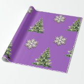Elegant Christmas Tree & Snowflake Wrapping Paper Geschenkpapier (Ungerollt)