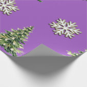 Elegant Christmas Tree & Snowflake Wrapping Paper Geschenkpapier (Ecke)