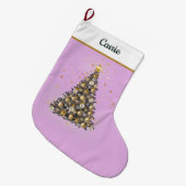 Elegant Christmas Tree Stocking – Classic Design Großer Weihnachtsstrumpf (Vorderansicht (hängend))