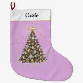 Elegant Christmas Tree Stocking – Classic Design Großer Weihnachtsstrumpf (Vorderseite)
