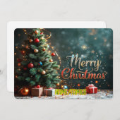 Elegant Christmas Tree with Gifts Feiertagskarte (Vorne/Hinten)