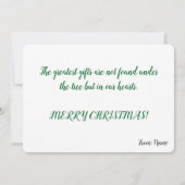 Elegant Christmas Tree with Gifts Feiertagskarte (Rückseite)