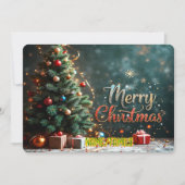 Elegant Christmas Tree with Gifts Feiertagskarte (Vorderseite)