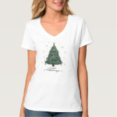 Elegant Christmas Tree Women's V-Neck T-Shirt (Vorderseite)