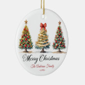 Elegant Christmas Trees Holiday Season Keramik Ornament (Rechts)