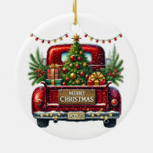 Elegant Christmas Trees Holiday Season Keramik Ornament (Hinten)