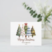 Elegant Christmas Trees Holiday Season Postkarte (Stehend Vorderseite)