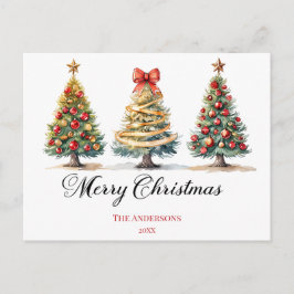 Elegant Christmas Trees Holiday Season Postkarte