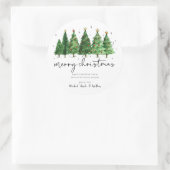 Elegant Christmas Trees Holiday Season Runder Aufkleber (Tasche)