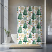 Elegant Christmas Trees Minimalist Shower Curtain Duschvorhang
