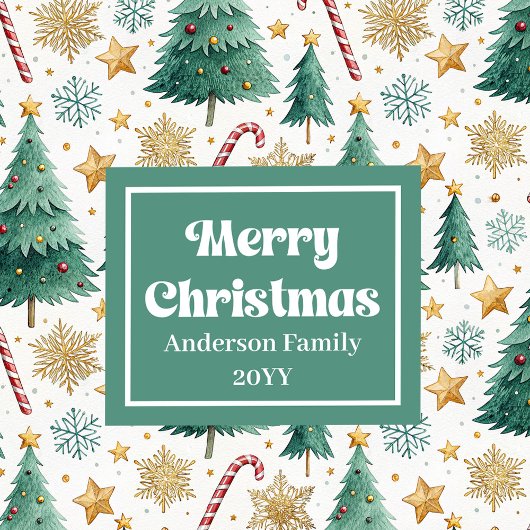 Elegant Christmas Trees Red Green Holiday Napkins Serviette