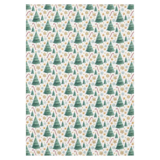 Elegant Christmas trees tablecloth candy cane art Tischdecke (Vorderseite)