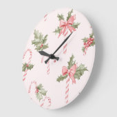 Elegant Christmas Wall Clock – Festive Winter Time Große Wanduhr (Winkel)