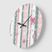Elegant Christmas Wall Clock – Festive Winter Time Große Wanduhr (Winkel)