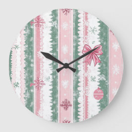 Elegant Christmas Wall Clock – Festive Winter Time Große Wanduhr