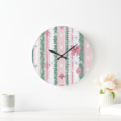 Elegant Christmas Wall Clock – Festive Winter Time Große Wanduhr (Zuhause)