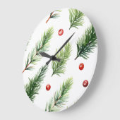 Elegant Christmas Wall Clock – Festive Winter Time Große Wanduhr (Winkel)
