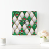 Elegant Christmas Wall Clock – Festive Winter Time Quadratische Wanduhr (Zuhause)