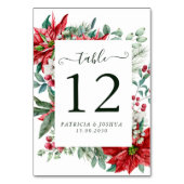 Elegant Christmas Wedding Table Number Card Tischnummer (Vorderseite)