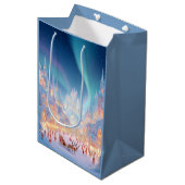 Elegant Christmas Whimsical Village | Gift Bag Mittlere Geschenktüte (Vorderseite Schrägansicht)