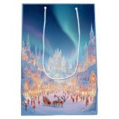 Elegant Christmas Whimsical Village | Gift Bag Mittlere Geschenktüte (Rückseite)