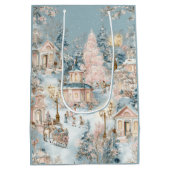 Elegant Christmas Whimsical Village | Gift Bag Mittlere Geschenktüte (Rückseite)