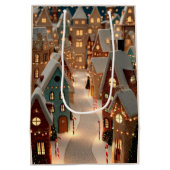 Elegant Christmas Whimsical Village | Gift Bag Mittlere Geschenktüte (Rückseite)