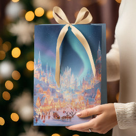 Elegant Christmas Whimsical Village | Gift Bag Mittlere Geschenktüte