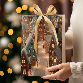 Elegant Christmas Whimsical Village | Gift Bag Mittlere Geschenktüte