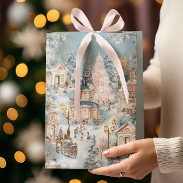Elegant Christmas Whimsical Village | Gift Bag Mittlere Geschenktüte