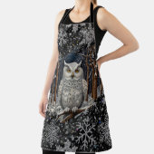 Elegant Christmas white owl woodland winter forest Schürze (InSitu)