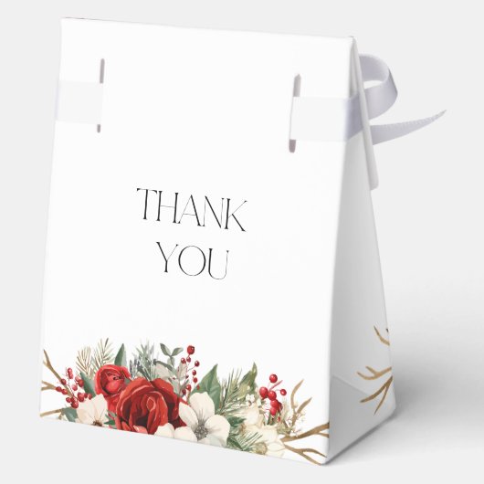 Elegant Christmas Winter Floral Geschenkschachtel (Rückseite)