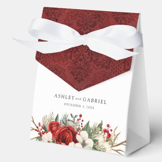 Elegant Christmas Winter Floral Geschenkschachtel (Vorderseite)