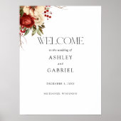 Elegant Christmas Winter Floral Poster (Vorne)