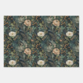 Elegant Christmas Winter Green and Cream Floral Geschenkpapier Set (Vorderseite)