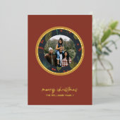 Elegant Christmas Winter Greenery Folien Feiertagskarte (Stehend vorne)