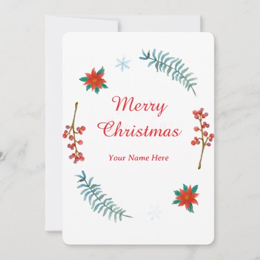 Elegant Christmas Wreath Invitation Einladung (Vorderseite)